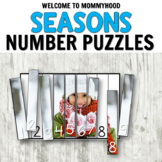 Seasons Number Puzzles for Math Centers - Counting to 9 & 