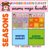 Seasons Numbers Cards Clipart 1440 IMAGES Bundle of Bundles