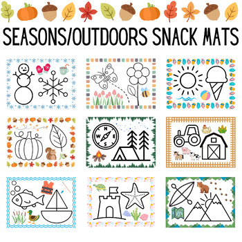 Preview of Seasons/Outdoors Snack Mats, Printable Placemats for Picky Eaters