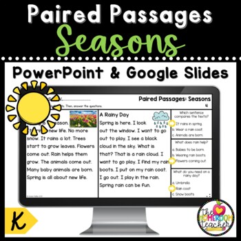 Preview of Seasons Paired Passages Reading Comprehension and Science
