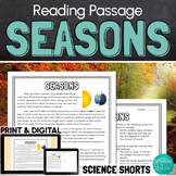 Seasons Reading Comprehension Passage PRINT and DIGITAL