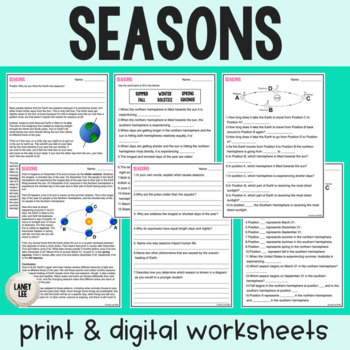 Preview of Seasons - Reading Comprehension Worksheets