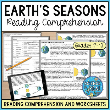 Preview of Seasons Reading Comprehension and Worksheets