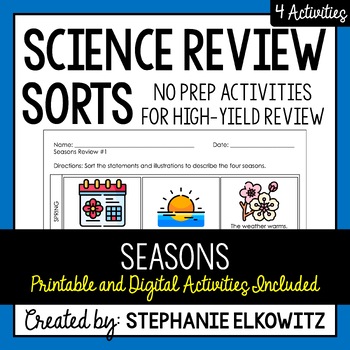 Preview of Seasons Review Sort | Printable, Digital & Easel