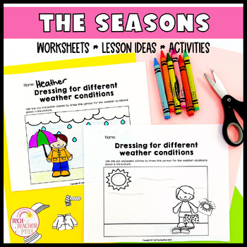 Preview of Four Seasons Dress Up Dolls | Activities and Worksheets for Clothing I Weather