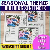 Seasons Sentence Building Worksheets W/ Pictures Spring, S