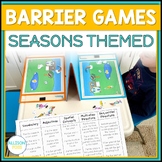 Seasons Themed Barrier Games Speech Therapy - Speaking and