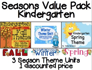 Preview of Seasons Kindergarten: Fall, Winter, Spring