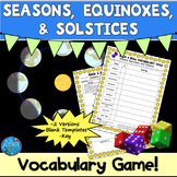Seasons Vocabulary Game with Equinoxes and Solstices