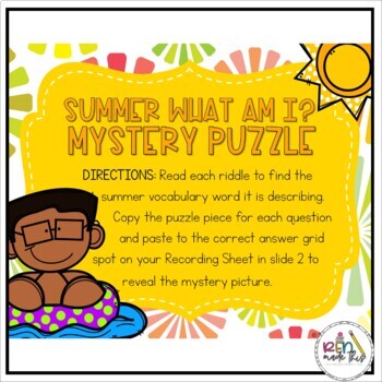 Seasons Vocabulary Words Inferencing Activity | Digital Mystery Picture ...