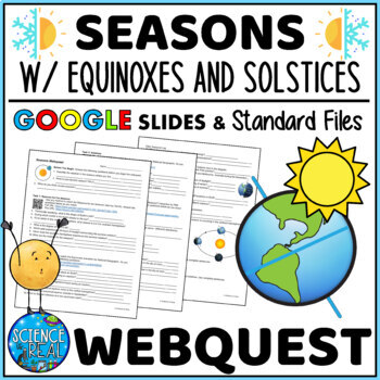Preview of Seasons Webquest with Equinoxes and Solstices