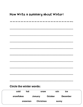 Seasons: Winter Writing Pages by Dill Purple Geniuses | TPT