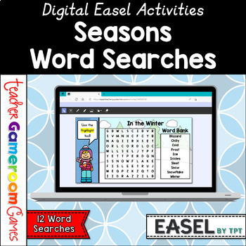 Preview of Seasons Word Search Easel Activity