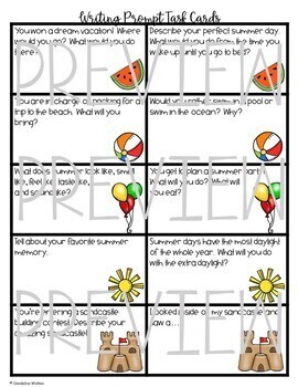Four Seasons Writing Prompts and Writing Paper Bundle with Dotted Lines