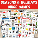 Seasons of the Year and Holidays Bingo Games Real Pictures