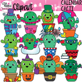 Seasons and Holidays Cactus Calendar Month Clipart