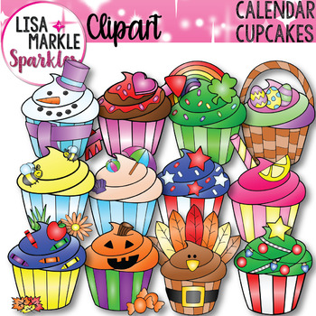 Preview of Seasons and Holidays Cupcake of the Month Clipart