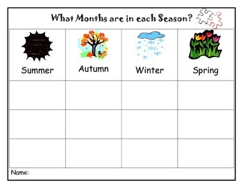 Preview of Seasons and Months Sort Package - art activities - online games