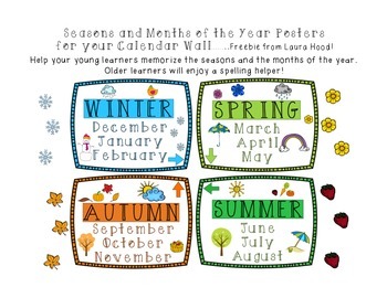 Preview of Seasons and Months of the Year Posters