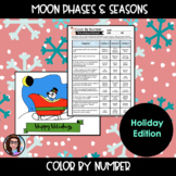 Christmas Themed Seasons and Moon phases Color-by-Number