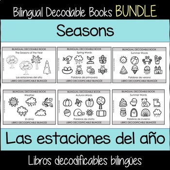 Preview of Seasons and Weather Bilingual Decodable Books BUNDLE (las estaciones y el clima)