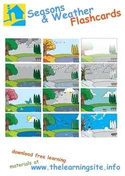 seasons and weather flashcards by the learning site tpt