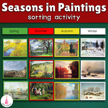 Preview of Seasons Sorting Activity - Seasons in Paintings Art Acivity