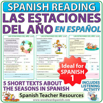Preview of Seasons in Spanish Reading Activities - Las estaciones del año