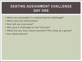 Seat Assignment Challenge - First Week of School