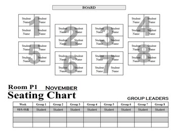 Preview of Seating Chart - 6 to 8 group templates