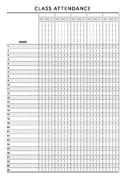 Attendance List + Seating Chart [Classic Style] by ReadyRESETGo | TPT