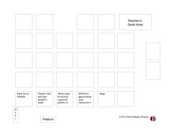 Seating Chart with Editable Desks by The Pedantic Project | TpT