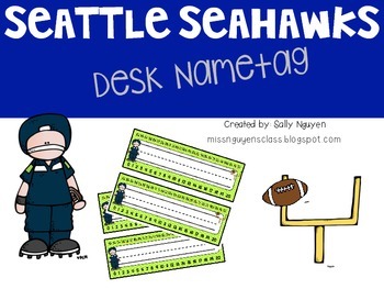 Seattle Seahawks Desk Nametag by Sally Nguyen