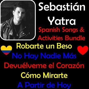 Preview of Sebastián Yatra Spanish Songs & Activities BUNDLE - Robarte un Beso...