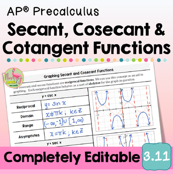 Preview of Secant Cosecant and Cotangent Functions  (Unit 3 AP Precalculus)