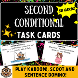 Second Conditional Task Cards - Kaboom Game, Scoot, Senten
