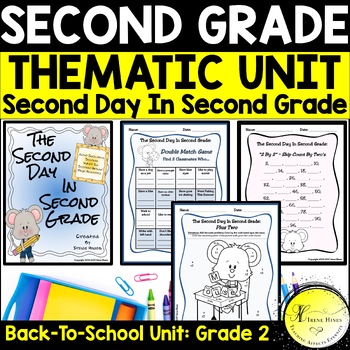 Preview of Grade 2 Back To School Unit: Second Day In Second Grade Math & ELA Activities