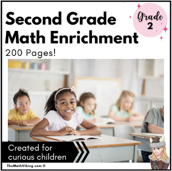 Preview of Independent Math Enrichment Packets! Challenge Puzzles, WODB, Logic Grade 2