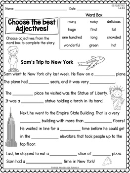 Second Grade Adjectives and Adverbs by Frogs Fairies and Lesson Plans