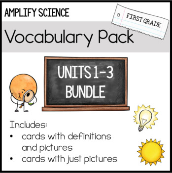 Preview of First Grade: Amplify Science Vocabulary Pack BUNDLE (Units 1-3)