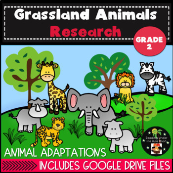 Preview of Second Grade Animal Research Project - Grassland Habitat - Digital Version