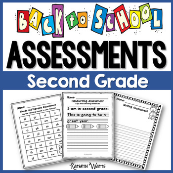 Preview of Second Grade Back to School Assessments
