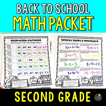 2nd Grade Back to School Math Packet by The Lifetime Learner | TpT