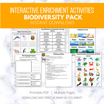 Preview of Second Grade Biodiversity Life Science, Engaging Activities, NGSS standard
