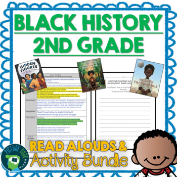 Preview of Second Grade Black History Month Read Alouds and Google Activities Mega Bundle