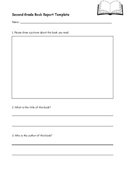 Preview of Second Grade Book Report Template