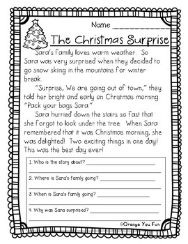 2nd Grade Christmas Math and Literacy Activity Bundle Packet (9 pages