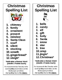 Christmas Spelling List (Editable)