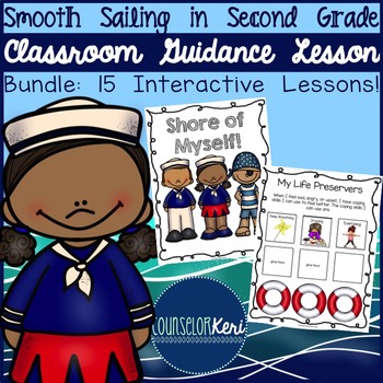 Preview of Counseling Classroom Guidance Lessons for First Second & Third Grade Sailing
