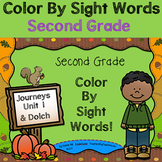 Color By Sight Words - 2nd Grade - Journeys Unit 1 & Dolch